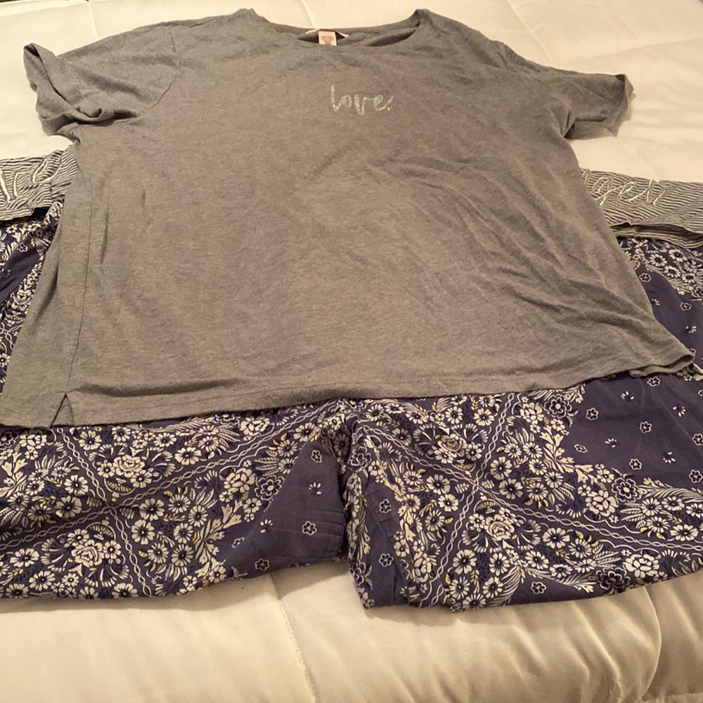 Victoria’s Secret Pajama pants & 2 VS Tops - XL